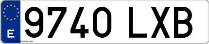 Ejemplo de matrícula de coche ordinaria 9740 LXB