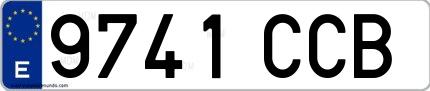 Ejemplo de matrícula española 9741 CCB