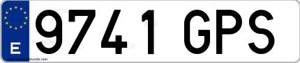 Ejemplo de matrícula española 9741 GPS