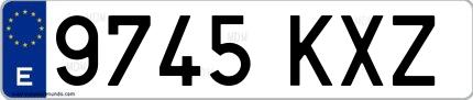 Ejemplo de matrícula española 9745 KXZ