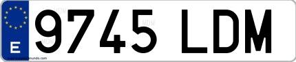 Ejemplo de matrícula española 9745 LDM