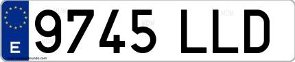 Ejemplo de matrícula española 9745 LLD