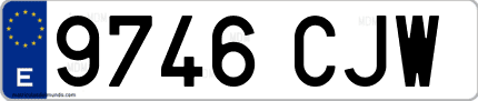 Ejemplo de matrícula de coche ordinaria 9746 CJW