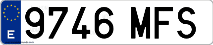Ejemplo de matrícula de coche ordinaria 9746 MFS
