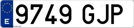 Ejemplo de matrícula española 9749 GJP