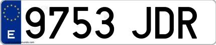 Ejemplo de matrícula española 9753 JDR
