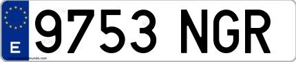 Ejemplo de matrícula española 9753 NGR