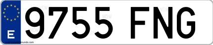 Ejemplo de matrícula española 9755 FNG