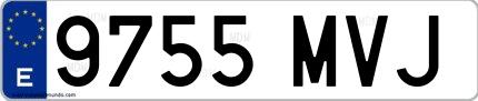 Ejemplo de matrícula española 9755 MVJ