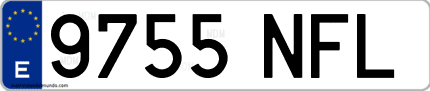 Ejemplo de matrícula de coche ordinaria 9755 NFL