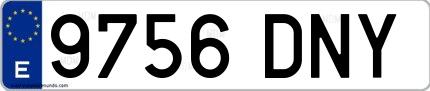 Ejemplo de matrícula española 9756 DNY
