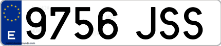 Ejemplo de matrícula de coche ordinaria 9756 JSS