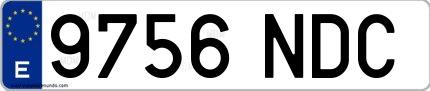 Ejemplo de matrícula española 9756 NDC