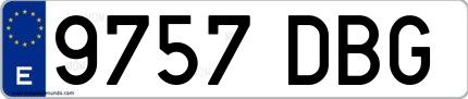Ejemplo de matrícula española 9757 DBG