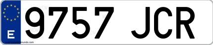Ejemplo de matrícula española 9757 JCR