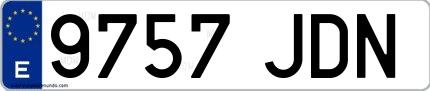 Ejemplo de matrícula española 9757 JDN