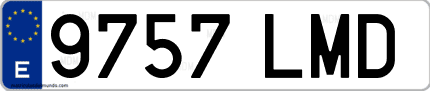 Ejemplo de matrícula de coche ordinaria 9757 LMD
