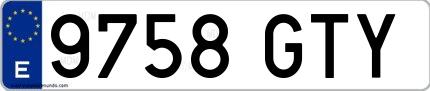 Ejemplo de matrícula española 9758 GTY