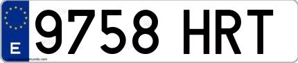 Ejemplo de matrícula española 9758 HRT