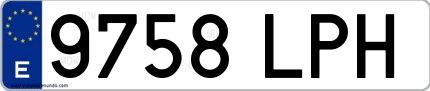 Ejemplo de matrícula española 9758 LPH