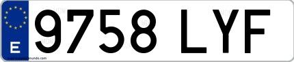 Ejemplo de matrícula española 9758 LYF