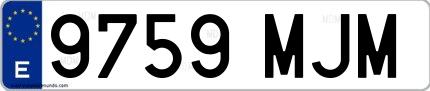 Ejemplo de matrícula española 9759 MJM