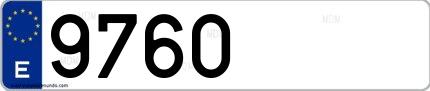 Ejemplo de matrícula española 9760 