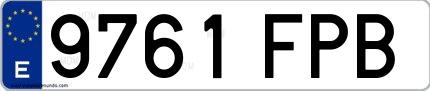 Ejemplo de matrícula española 9761 FPB