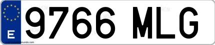 Ejemplo de matrícula española 9766 MLG