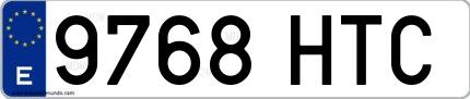 Ejemplo de matrícula española 9768 HTC