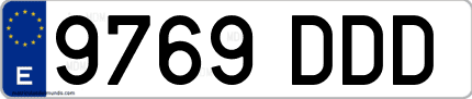 Ejemplo de matrícula de coche ordinaria 9769 DDD