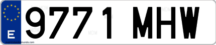 Ejemplo de matrícula de coche ordinaria 9771 MHW