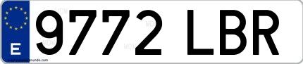 Ejemplo de matrícula española 9772 LBR