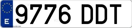 Ejemplo de matrícula española 9776 DDT