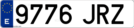 Ejemplo de matrícula de coche ordinaria 9776 JRZ