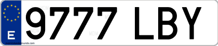 Ejemplo de matrícula de coche ordinaria 9777 LBY