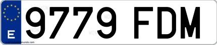Ejemplo de matrícula española 9779 FDM
