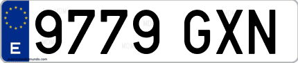 Ejemplo de matrícula de coche ordinaria 9779 GXN