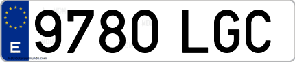 Ejemplo de matrícula de coche ordinaria 9780 LGC