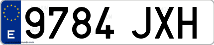 Ejemplo de matrícula de coche ordinaria 9784 JXH