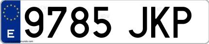 Ejemplo de matrícula de coche ordinaria 9785 JKP