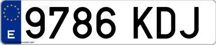 Ejemplo de matrícula española 9786 KDJ