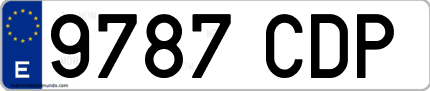 Ejemplo de matrícula de coche ordinaria 9787 CDP