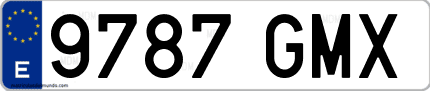 Ejemplo de matrícula de coche ordinaria 9787 GMX