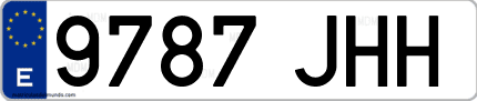 Ejemplo de matrícula de coche ordinaria 9787 JHH