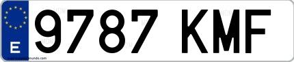 Ejemplo de matrícula española 9787 KMF