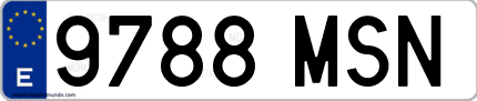 Ejemplo de matrícula de coche ordinaria 9788 MSN