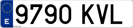 Ejemplo de matrícula de coche ordinaria 9790 KVL