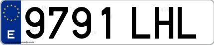Ejemplo de matrícula española 9791 LHL