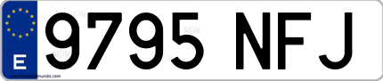 Ejemplo de matrícula de coche ordinaria 9795 NFJ